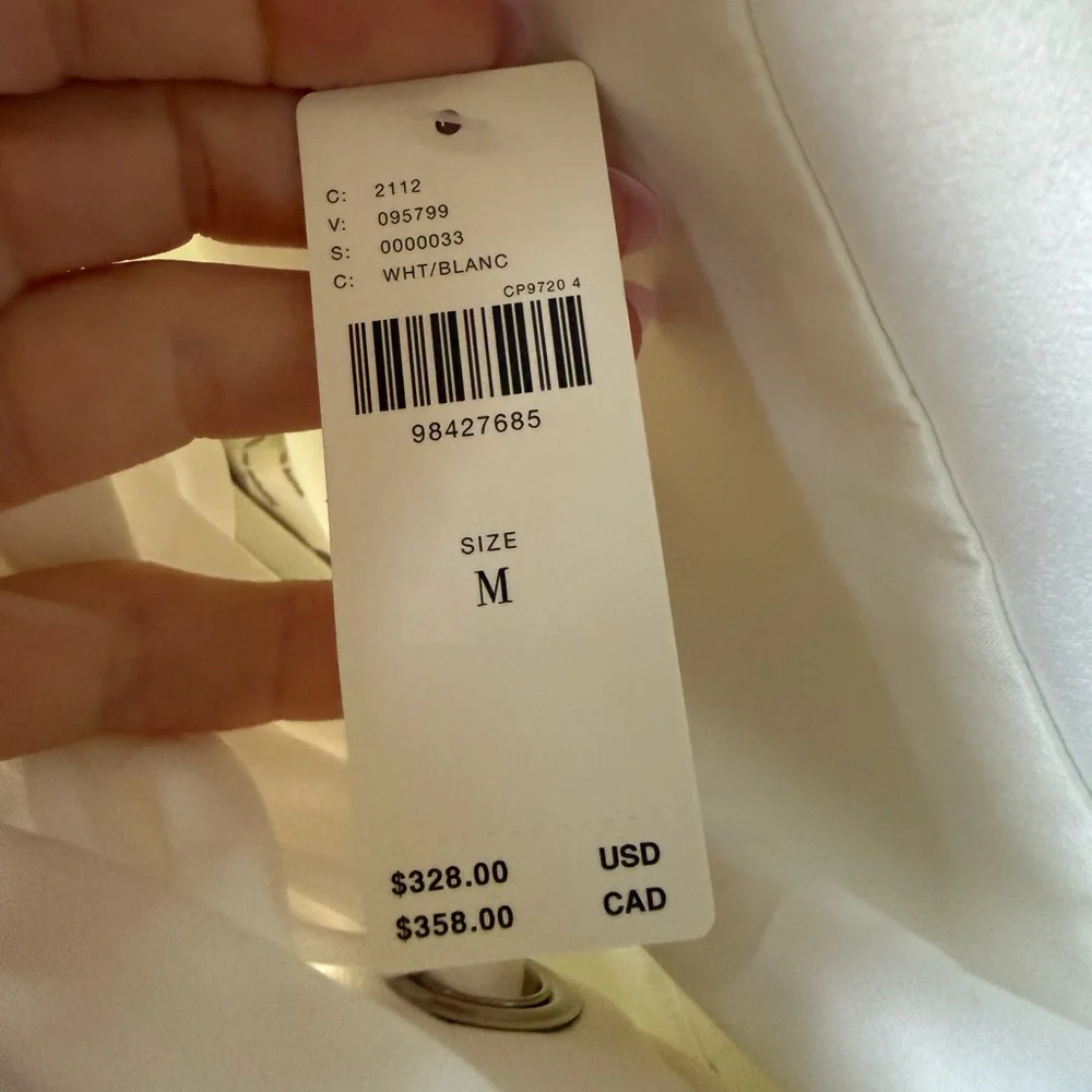 NWT BHLDN Off-The-Shoulder Lace-Up Satin Column Midi Dress - Picture 8 of 8